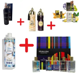 Set de parfumuri Molecule Collection de Tom Louis + My Perfumes Soul Mate Intense + Otoori Oud Simple + Otoori Musk + Fragrance World Blue Adventure + 3 uleiuri de parfum mini 